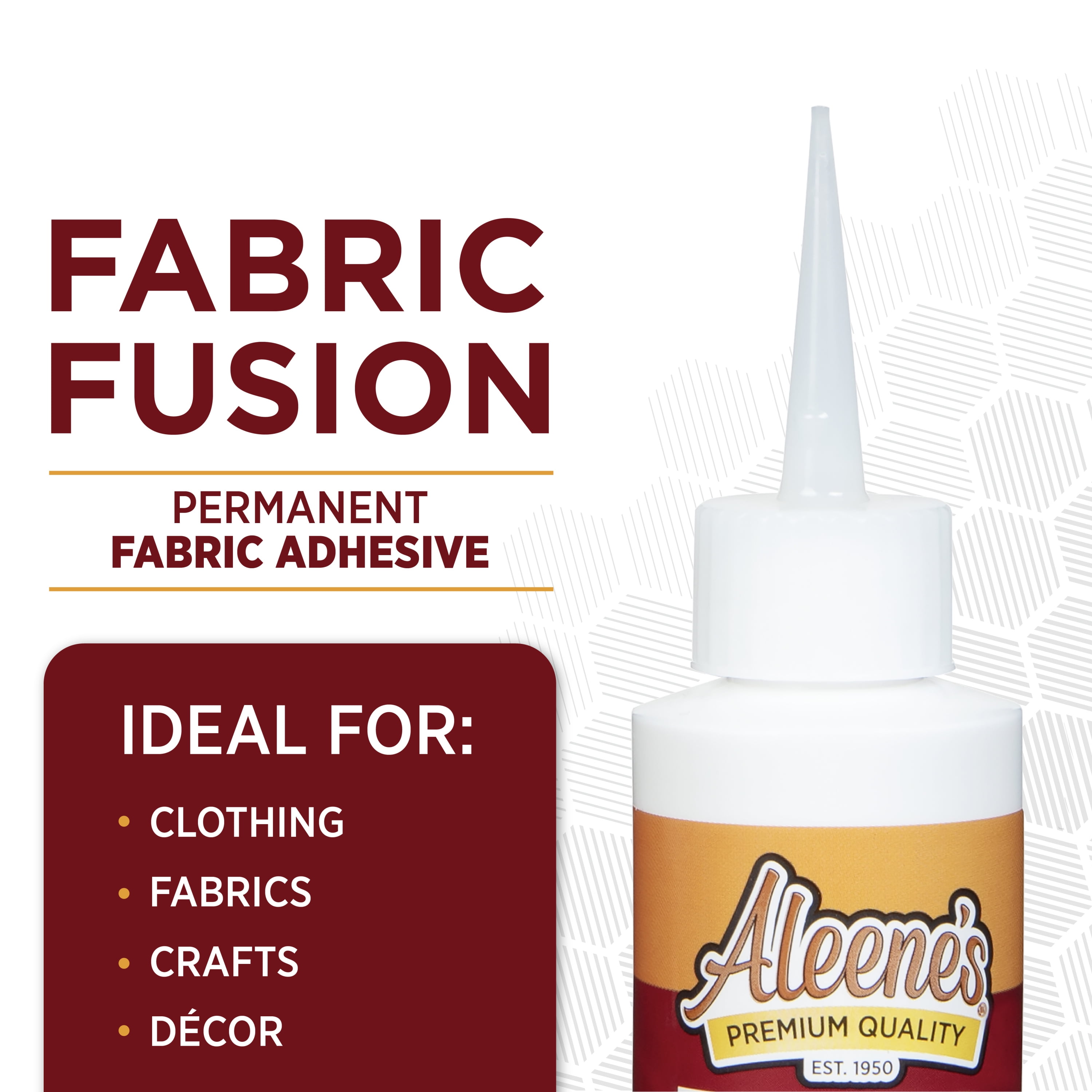 Aleene's Fabric Fusion Permanent Adhesive, Premium Clear Fabric Glue for Crafting and Repairs (Clear, 2 fl oz) 787v6