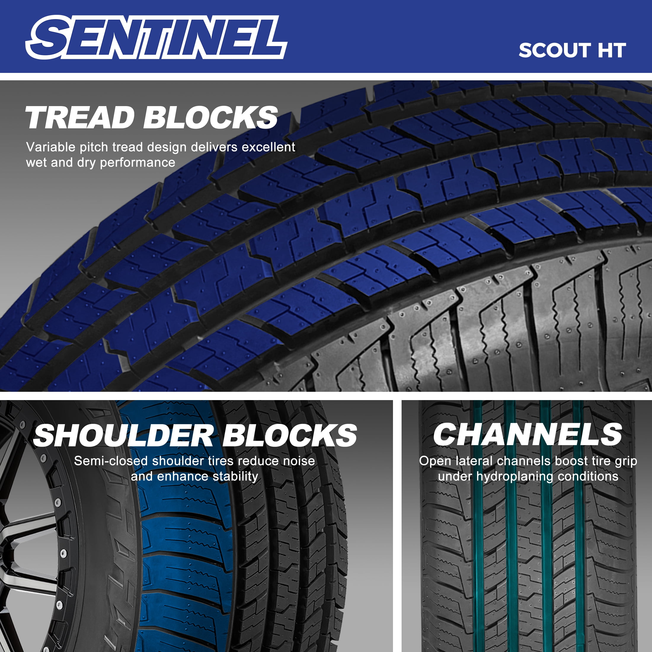 Sentinel Scout HT All Season Highway Terrain Tire (245/70R17, 110T) f6w4n