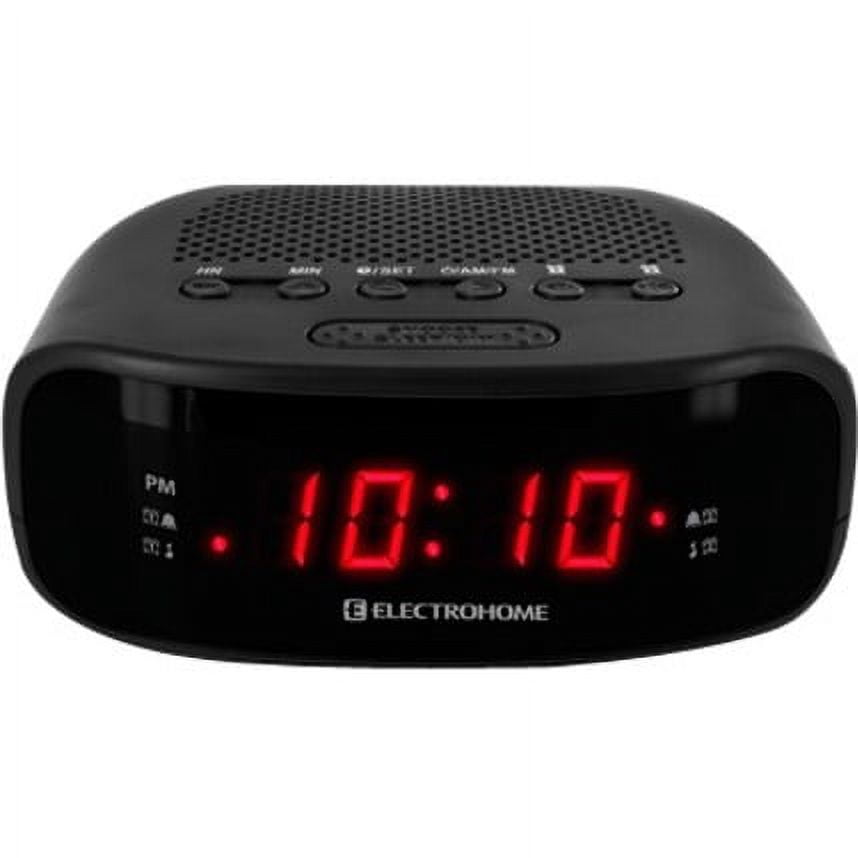 Electrohome Digital AM/FM Clock Radio with LED Display (Black, 3 in Screen) z7x4y