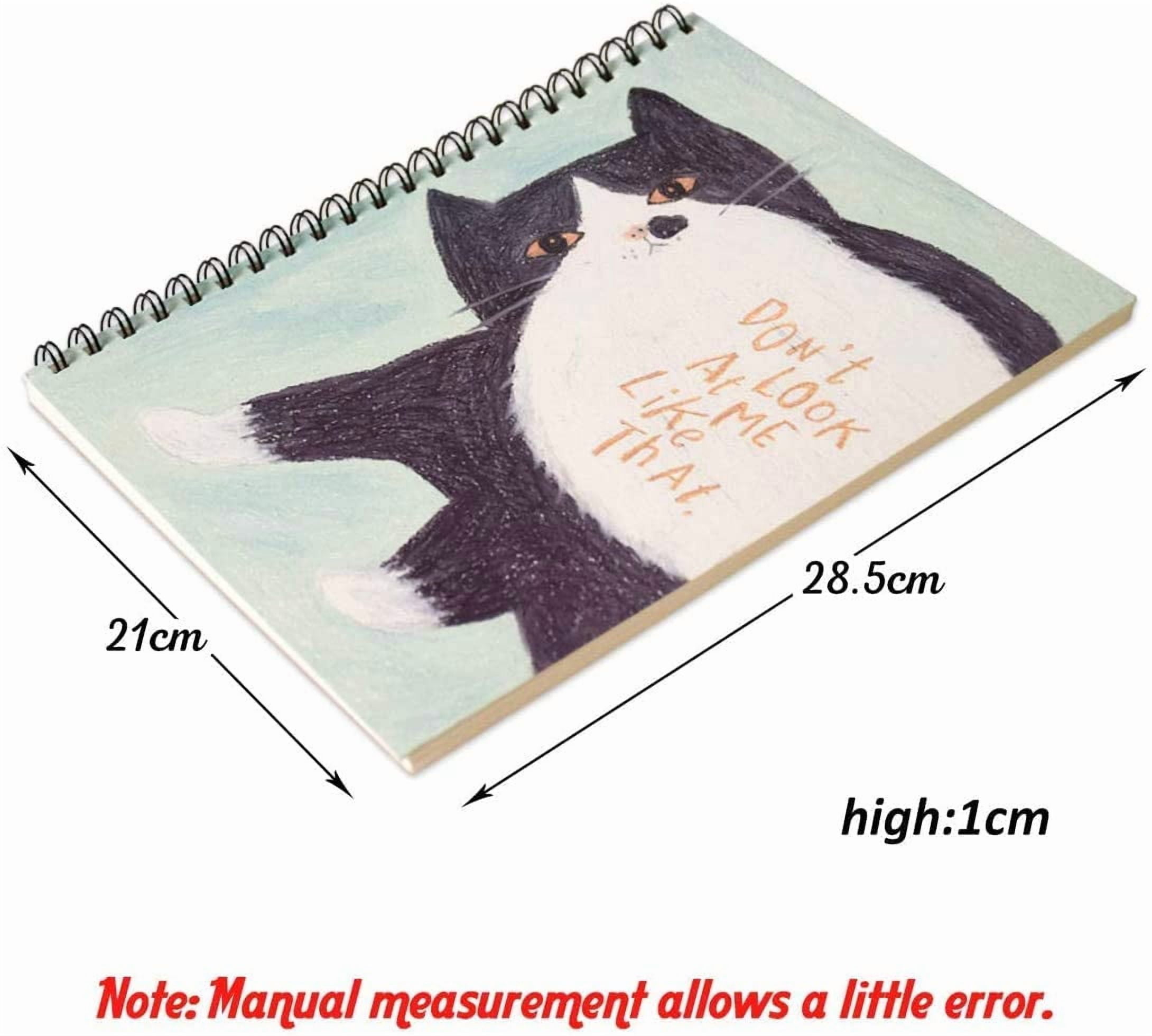 SAYEEC Hardcover Spiral Sketch Book, Cat Design Drawing Pad for Artists (40 Sheets, 8.3 in x 11.7 in) gcrz7