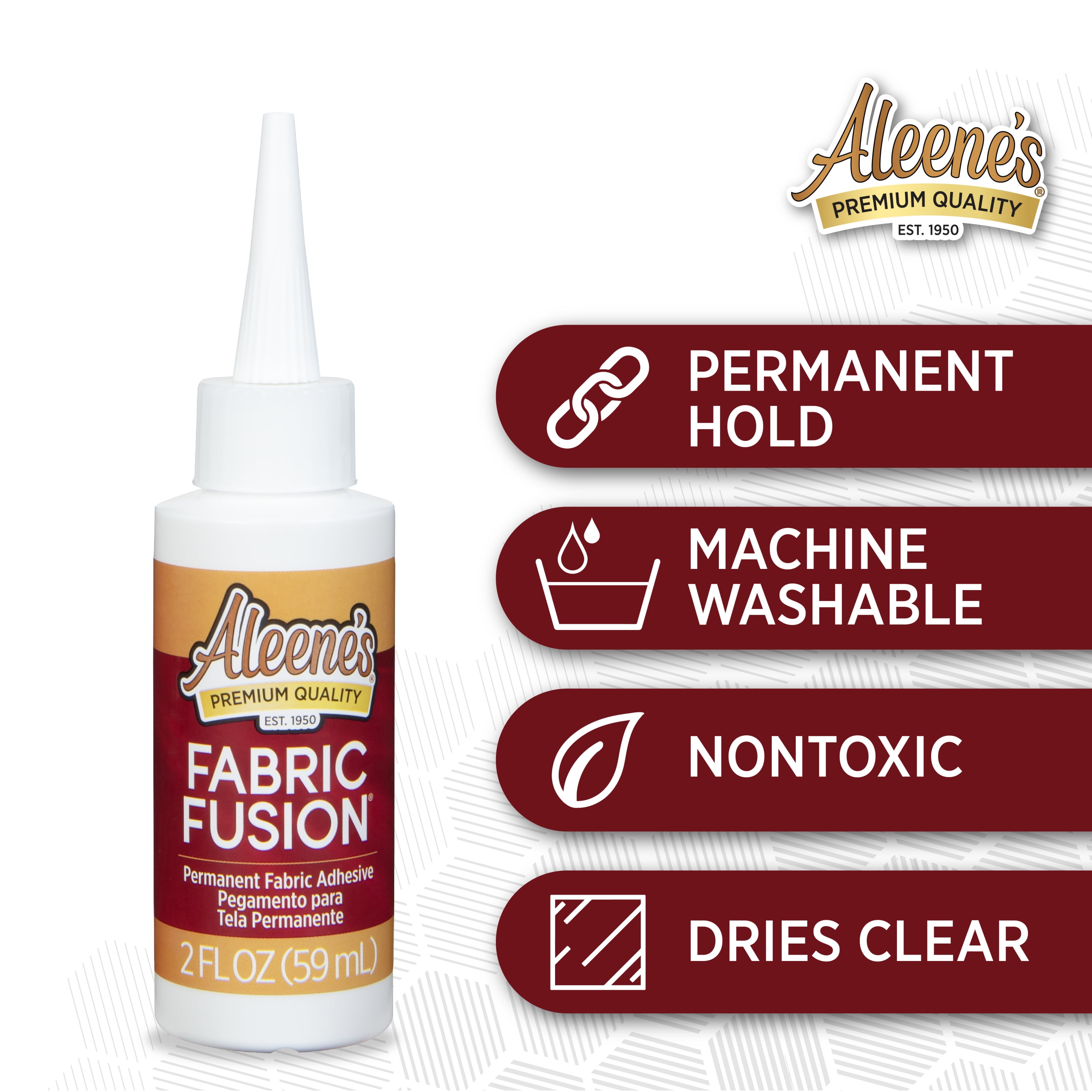 Aleene's Fabric Fusion Permanent Adhesive, Premium Clear Fabric Glue for Crafting and Repairs (Clear, 2 fl oz) 787v6