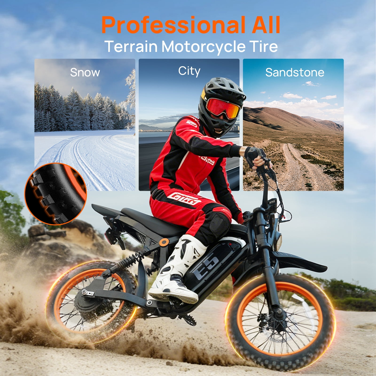 TieTie Electric Dirt Bike for Adults and Teens, Off-Road Motorcycle with 1500W Motor and 48V Battery (Black) qtzrv