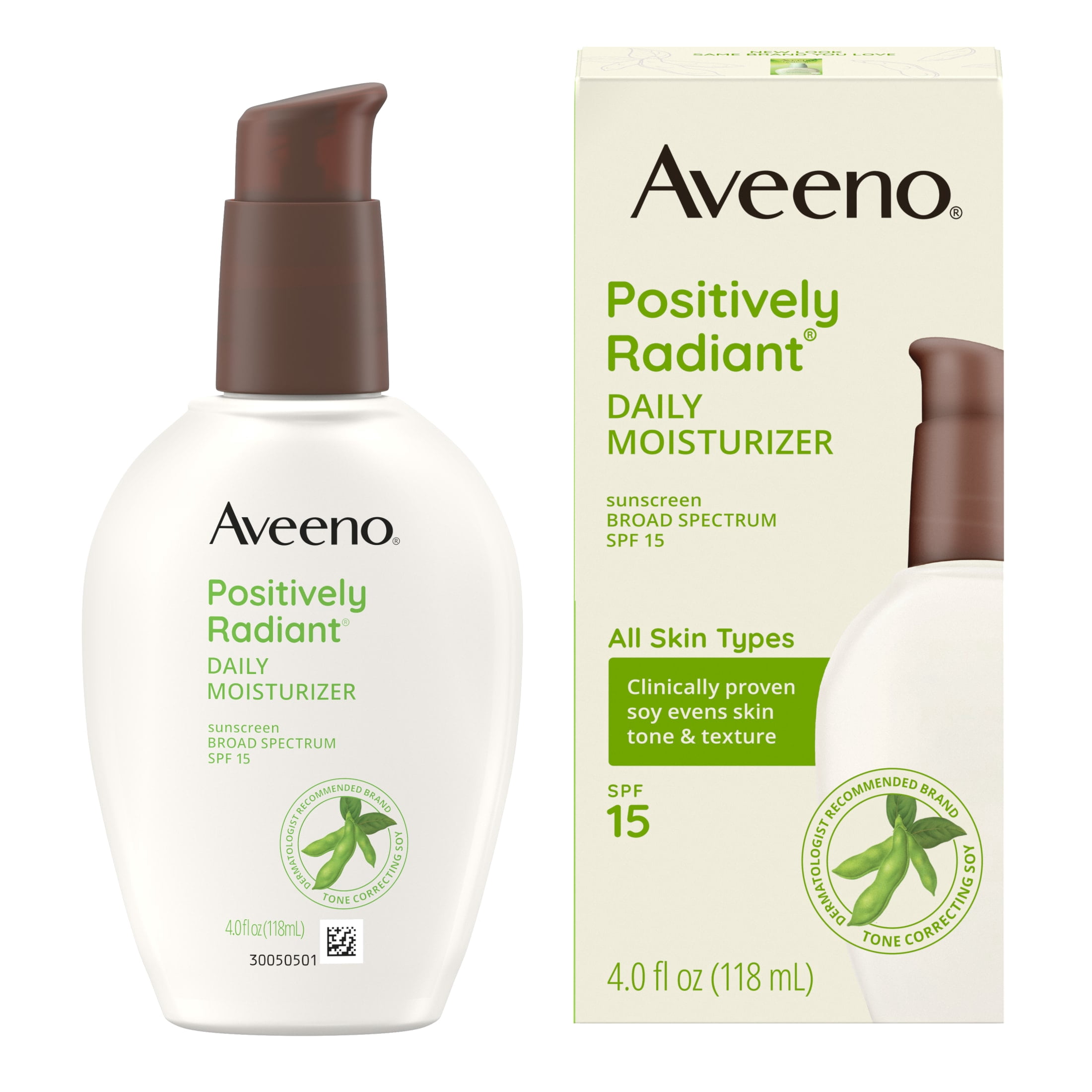 Aveeno Positively Radiant Daily Face Moisturizer with Broad Spectrum SPF 15 (4 fl oz) qdxr4