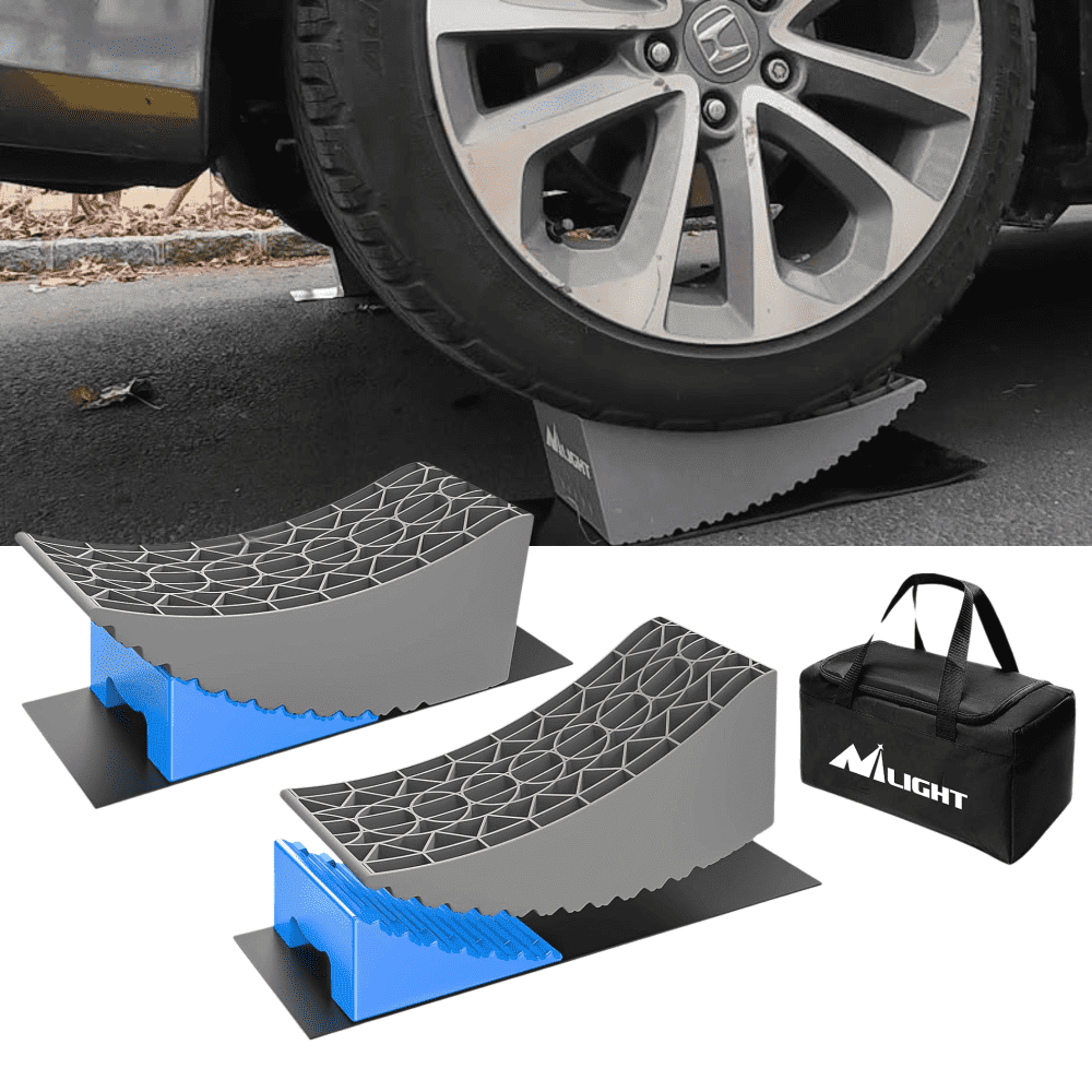 Nilight RV Camper Leveling Blocks, Heavy-Duty Wheel Levelers for Single and Dual Axle Travel Trailers (Blue, 6 in) fgxif