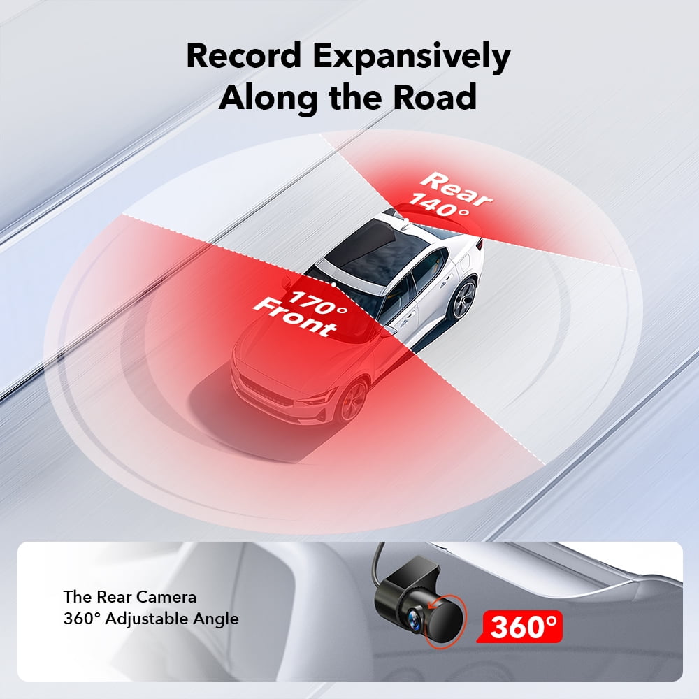 REDTIGER 4K Dual Dash Cam Front and Rear with GPS and Wi-Fi (Black, 3.16 in Screen) 92cpk