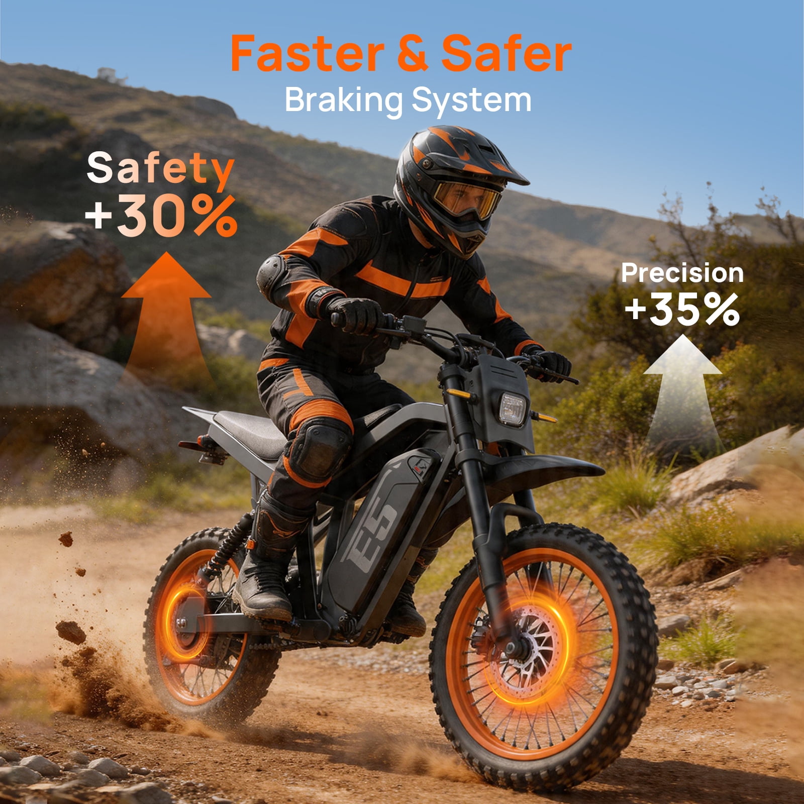TieTie Electric Dirt Bike for Adults and Teens, Off-Road Motorcycle with 1500W Motor and 48V Battery (Black) qtzrv
