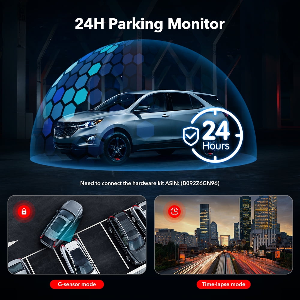 REDTIGER 4K Dual Dash Cam Front and Rear with GPS and Wi-Fi (Black, 3.16 in Screen) 92cpk