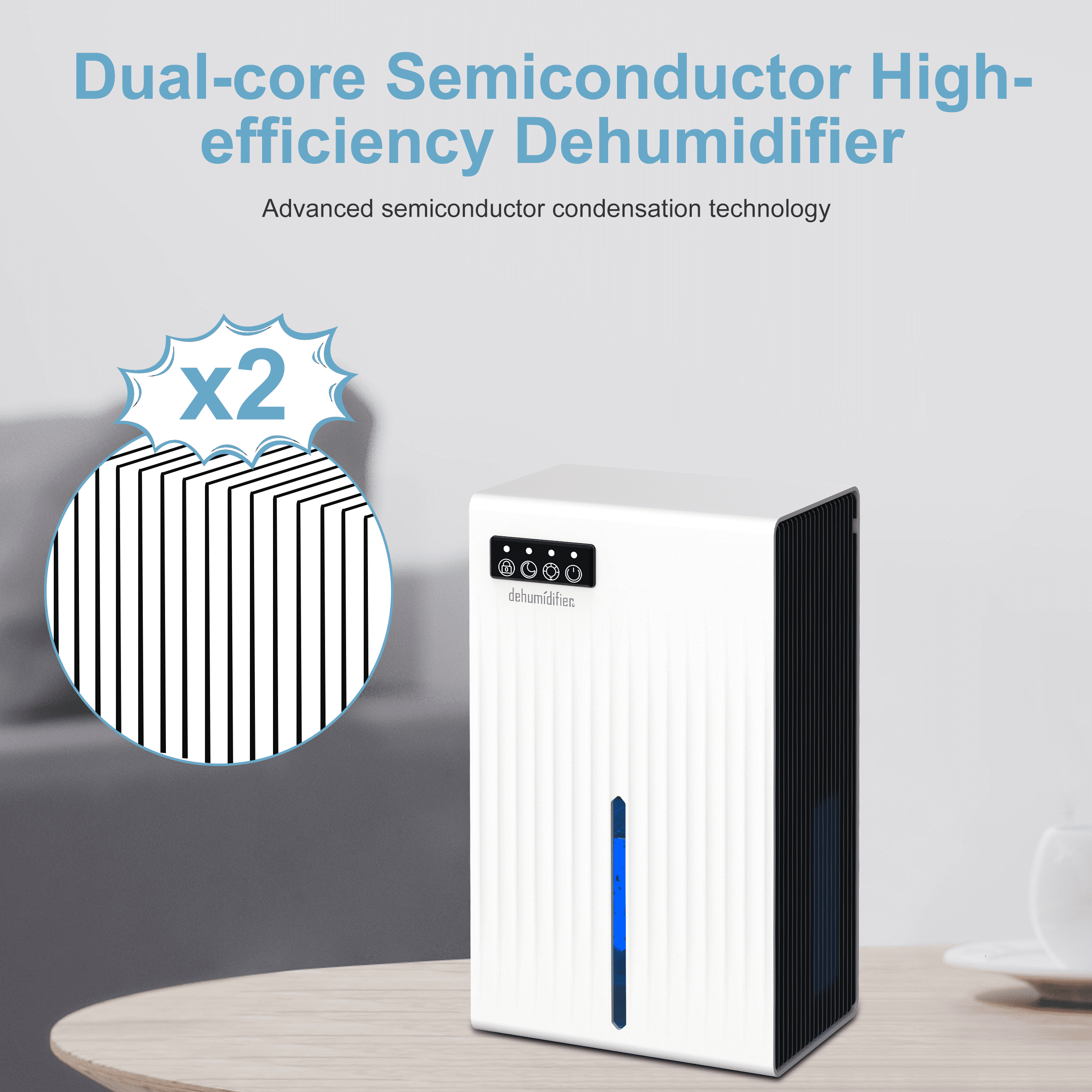 Cobectal Electric Dehumidifier for Home and Bedroom, Quiet Operation with Auto Shut-Off and 7-Color LED Light (White, 95 oz) fgb3j